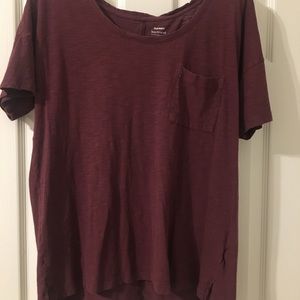 Burgundy short sleeve boyfriend t shirt